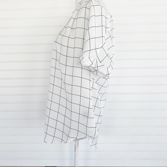 Worthington Petite white and black plaid blouse Size Petite Small - Picture 3 of 9
